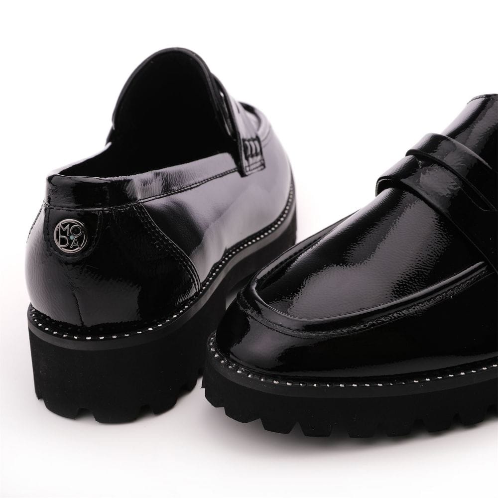 Moda In Pelle Calfie Loafer Black Patent