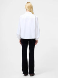 French Connection Cambria Ellie Embroidered Button Down Shirt Cream/ Pink Blossom