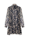 French Connection Hallie Snake Chiffon Dress Yellow Multi