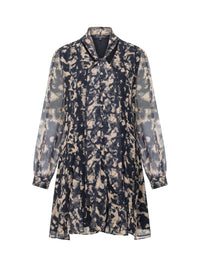 French Connection Hallie Snake Chiffon Dress Yellow Multi