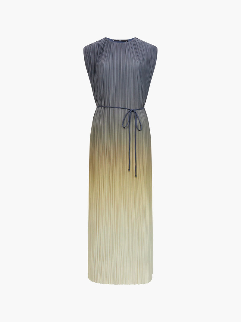 French Connection Xena Pleated Dress Khaki Ombre