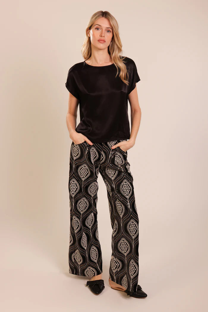 Traffic People Nobody Asked Grace Top Two Tone Black