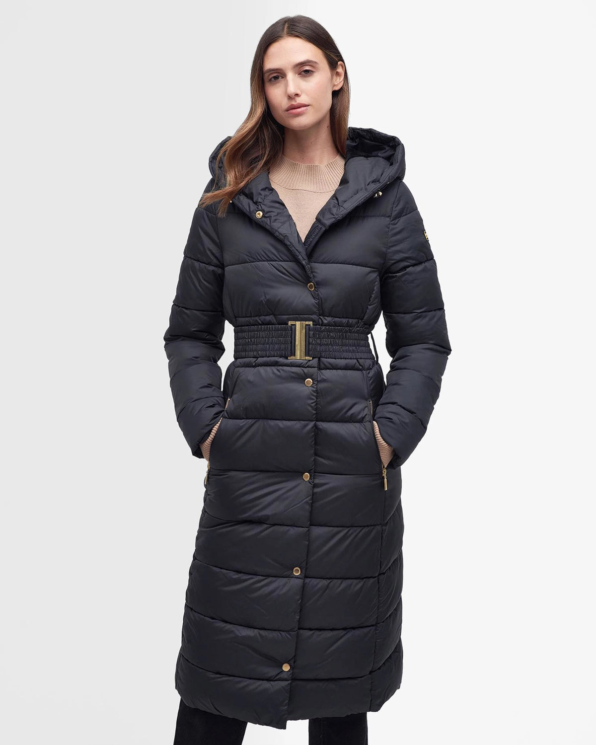Barbour Track Line Quilted Jacket Black