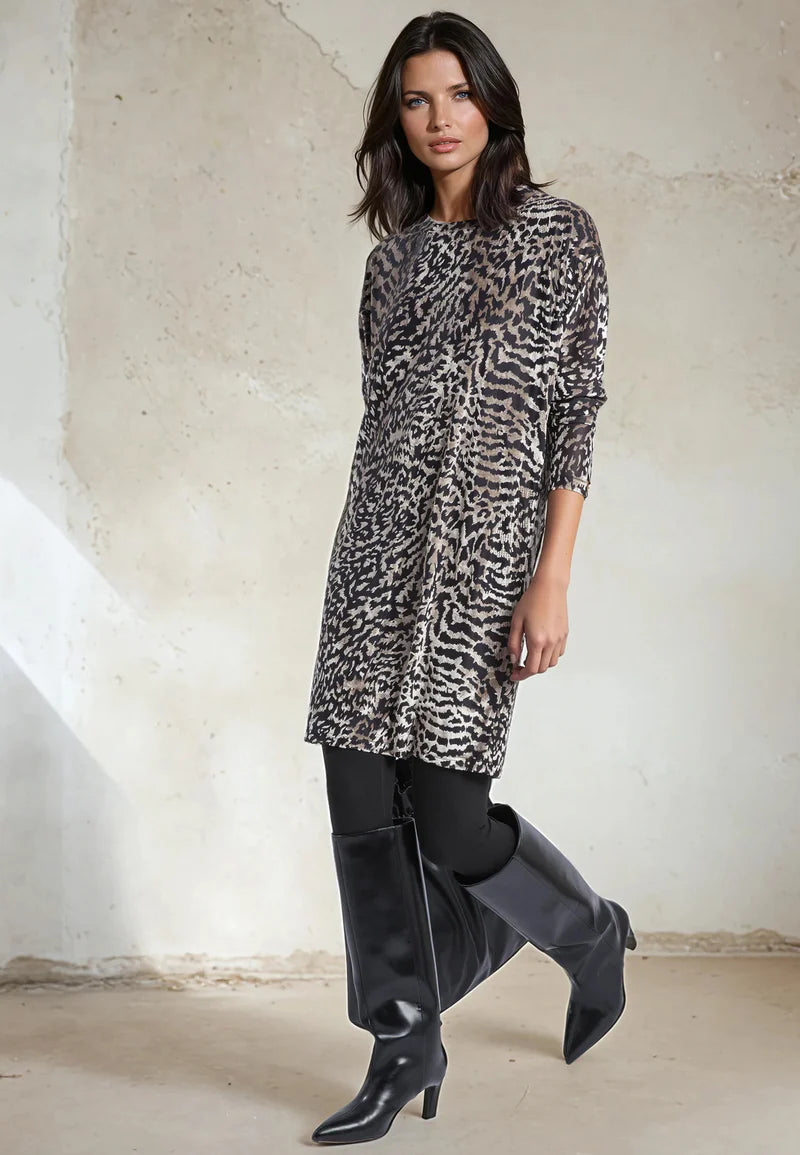 Religion Emmy Dress Silver Animal Print