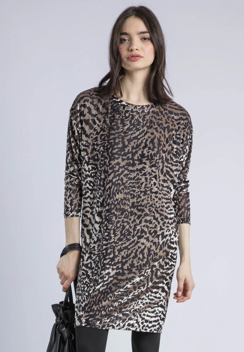 Religion Emmy Dress Silver Animal Print
