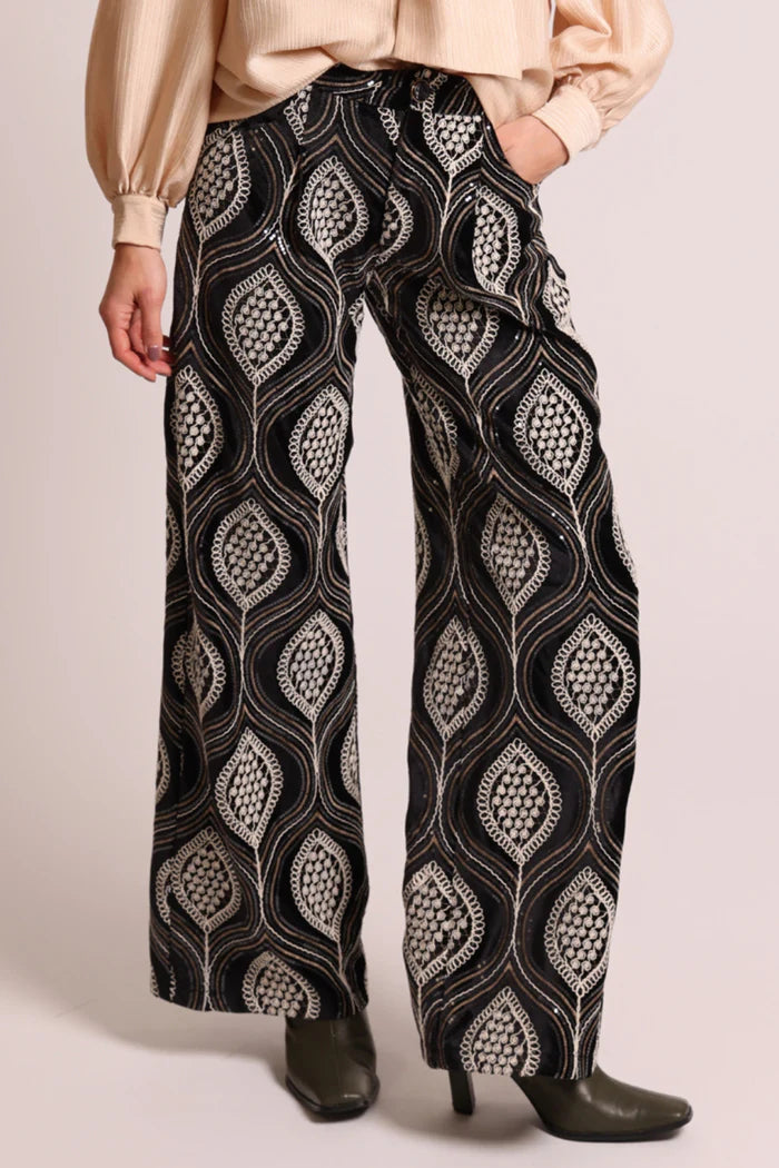 Traffic People Love And Anarchy Lulu Trousers Black