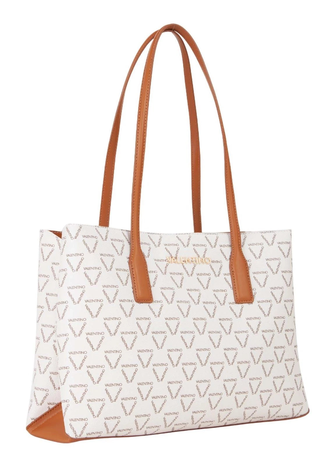 Valentino Lady RE Shopper Bag Bianco/Cuoio