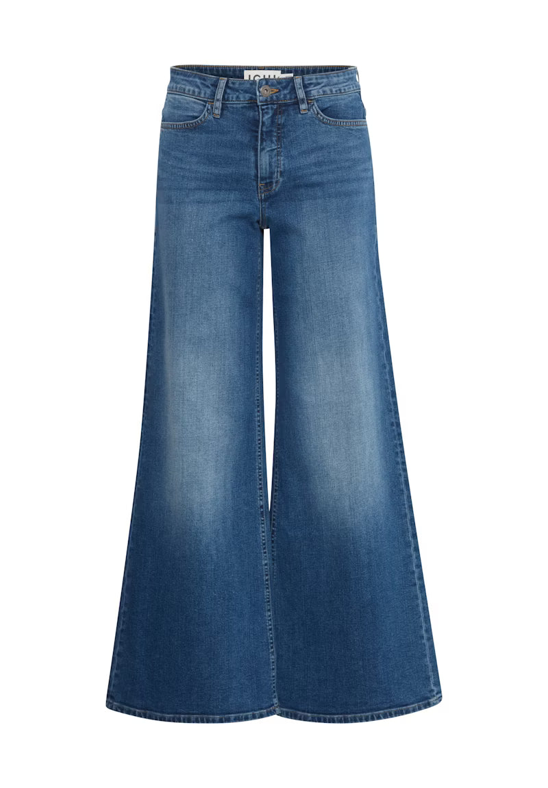 ICHI Wiggy Wide Leg Jeans Medium Blue
